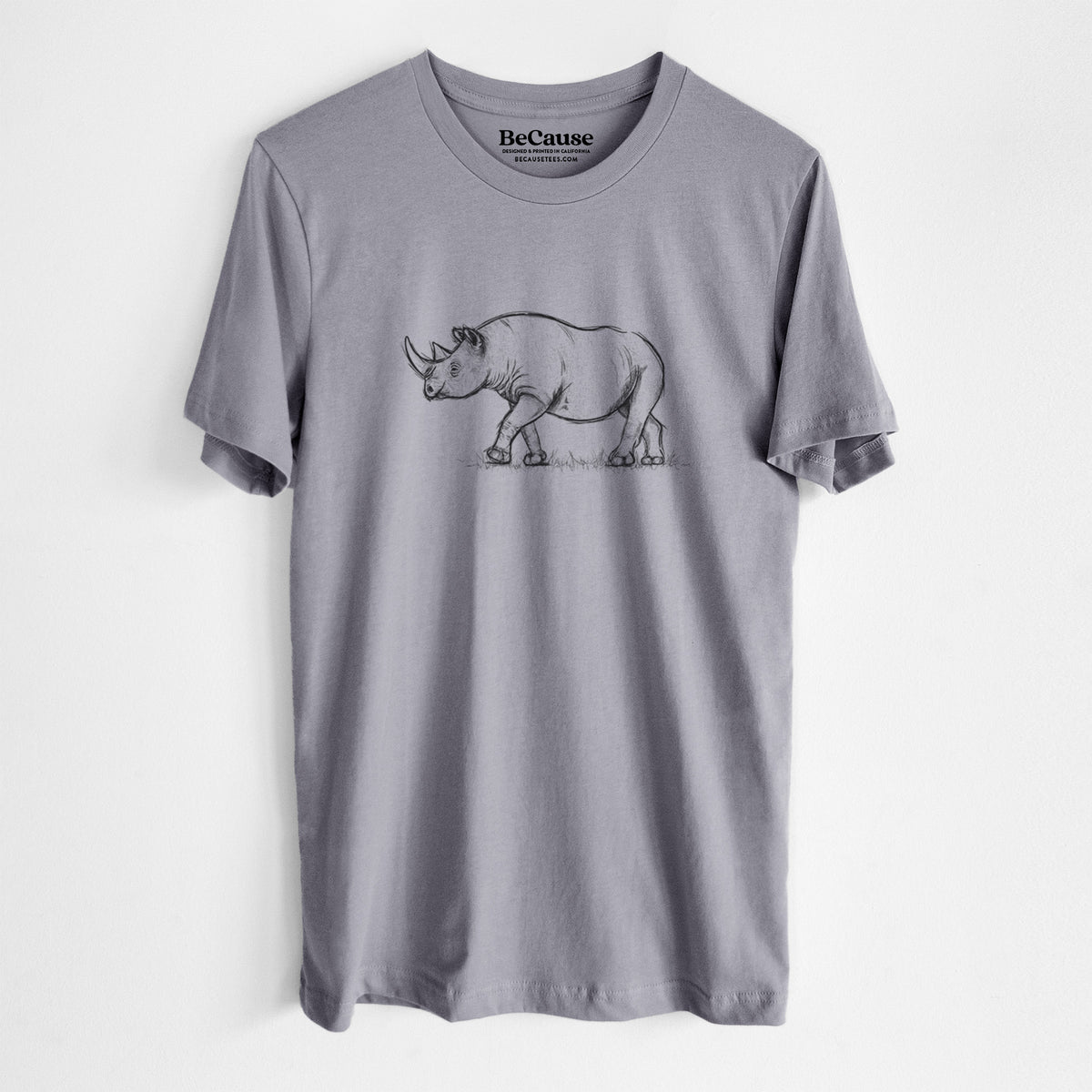 Black Rhinoceros - Diceros bicornis - Lightweight 100% Cotton Unisex Crewneck