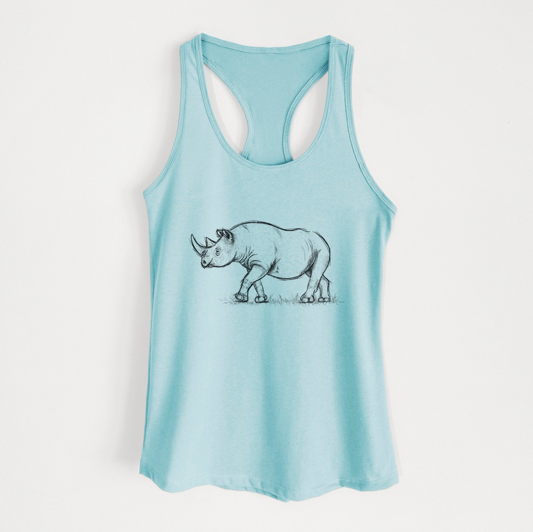 Black Rhinoceros - Diceros bicornis - Women's Racerback Tanktop