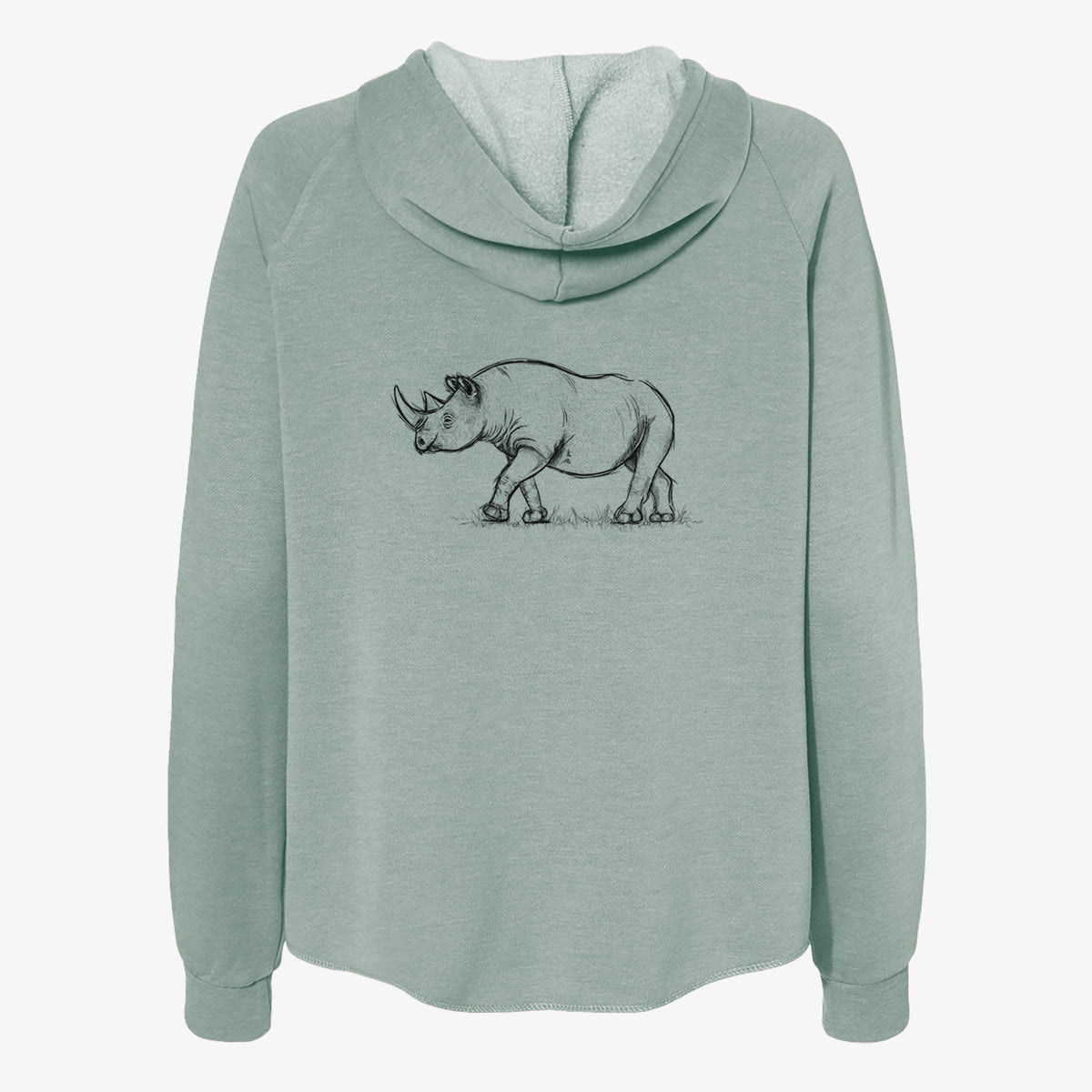 Black Rhinoceros - Diceros bicornis - Women&#39;s Cali Wave Zip-Up Sweatshirt