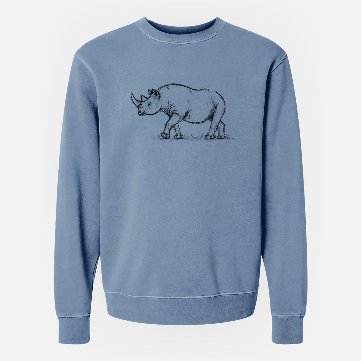 Black Rhinoceros - Diceros bicornis - Unisex Pigment Dyed Crew Sweatshirt