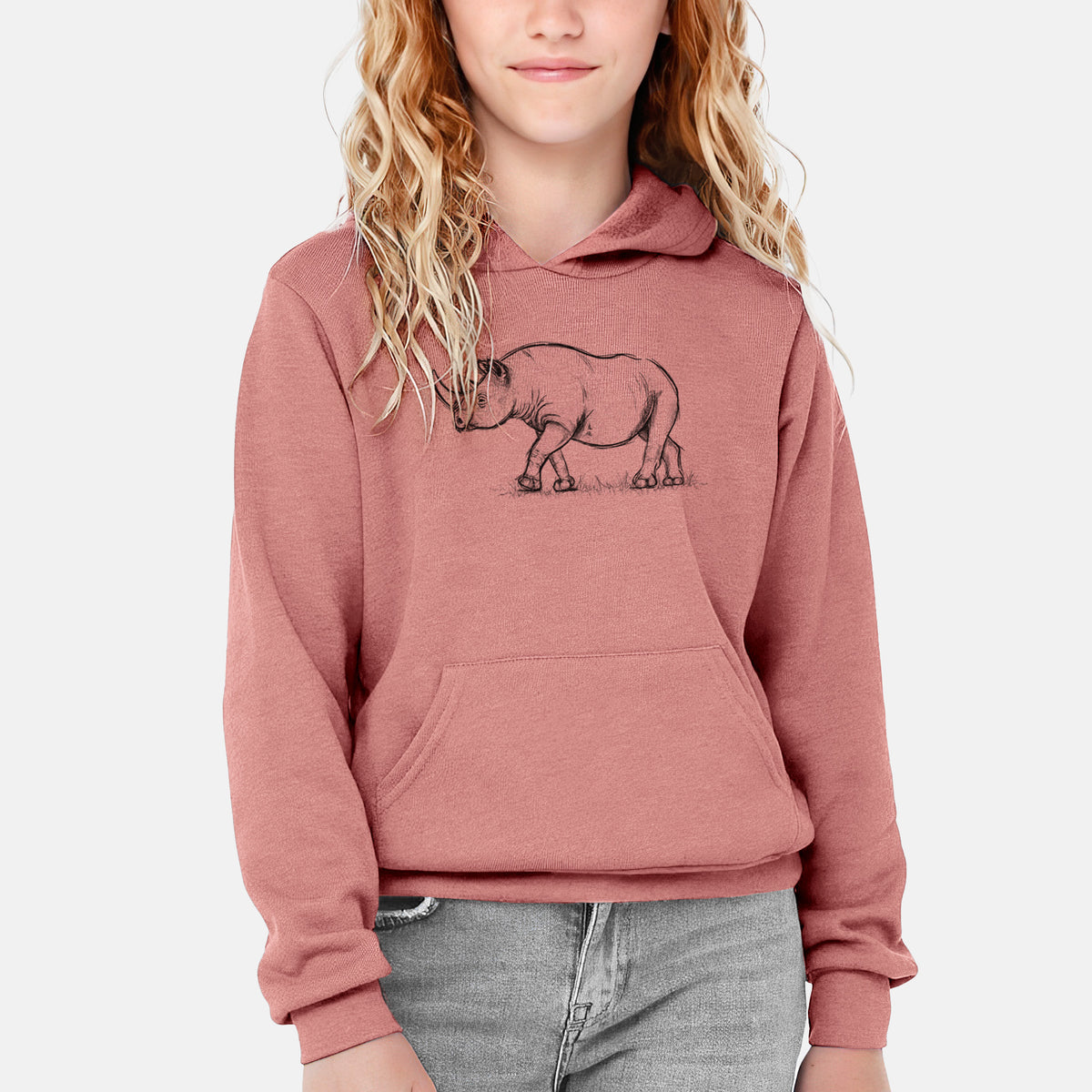 Black Rhinoceros - Diceros bicornis - Youth Hoodie Sweatshirt