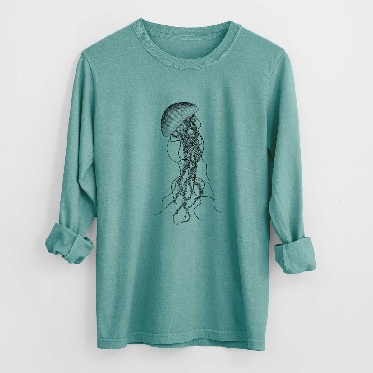 Black Sea Nettle Jellyfish - Chrysaora achlyos - Heavyweight 100% Cotton Long Sleeve