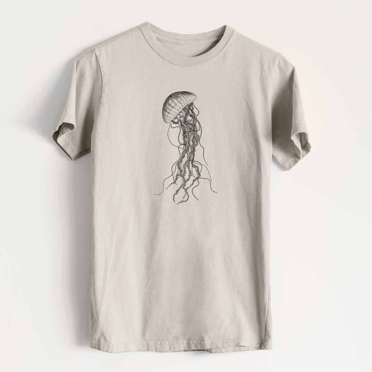 Black Sea Nettle Jellyfish - Chrysaora achlyos - Heavyweight Men&#39;s 100% Organic Cotton Tee