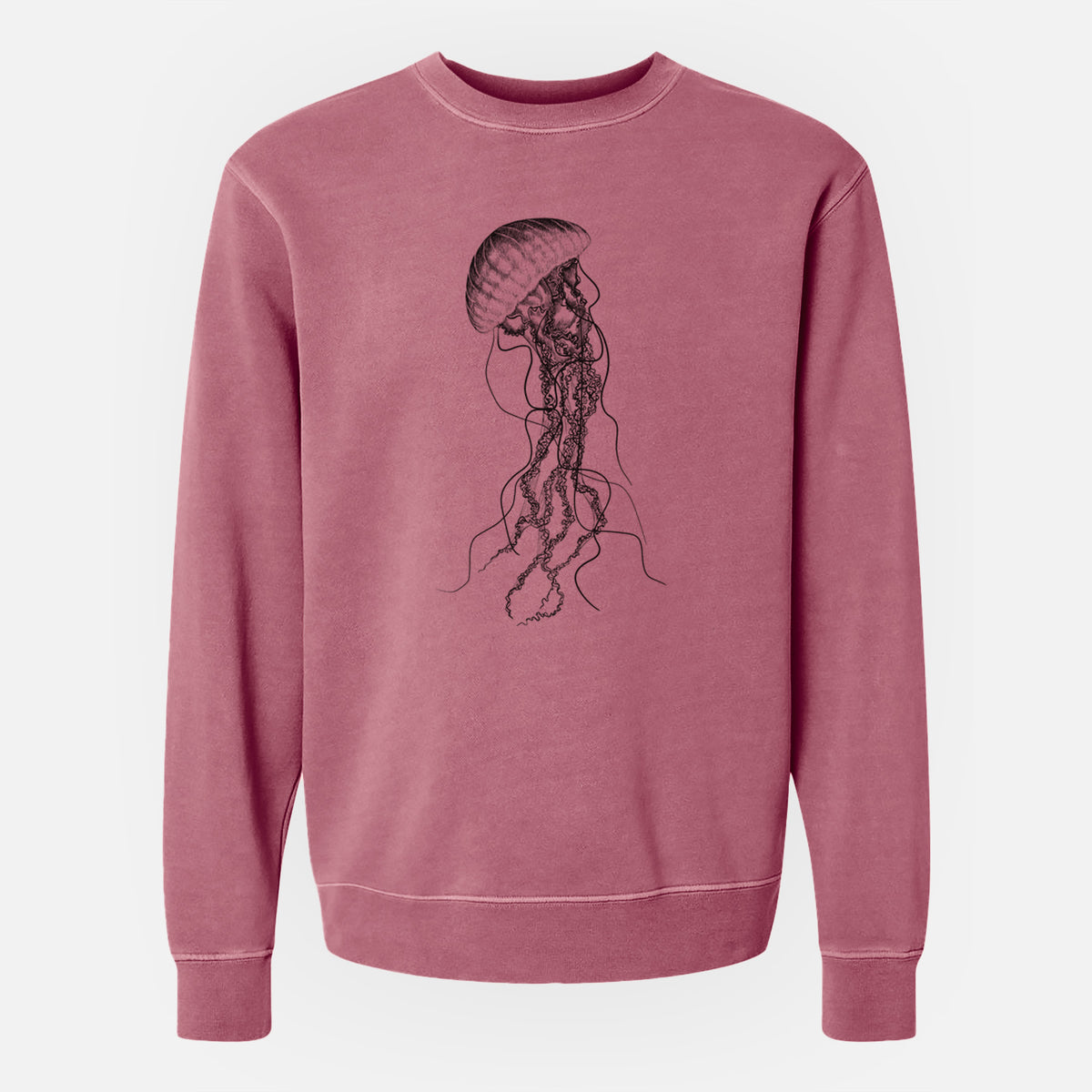 Black Sea Nettle Jellyfish - Chrysaora achlyos - Unisex Pigment Dyed Crew Sweatshirt