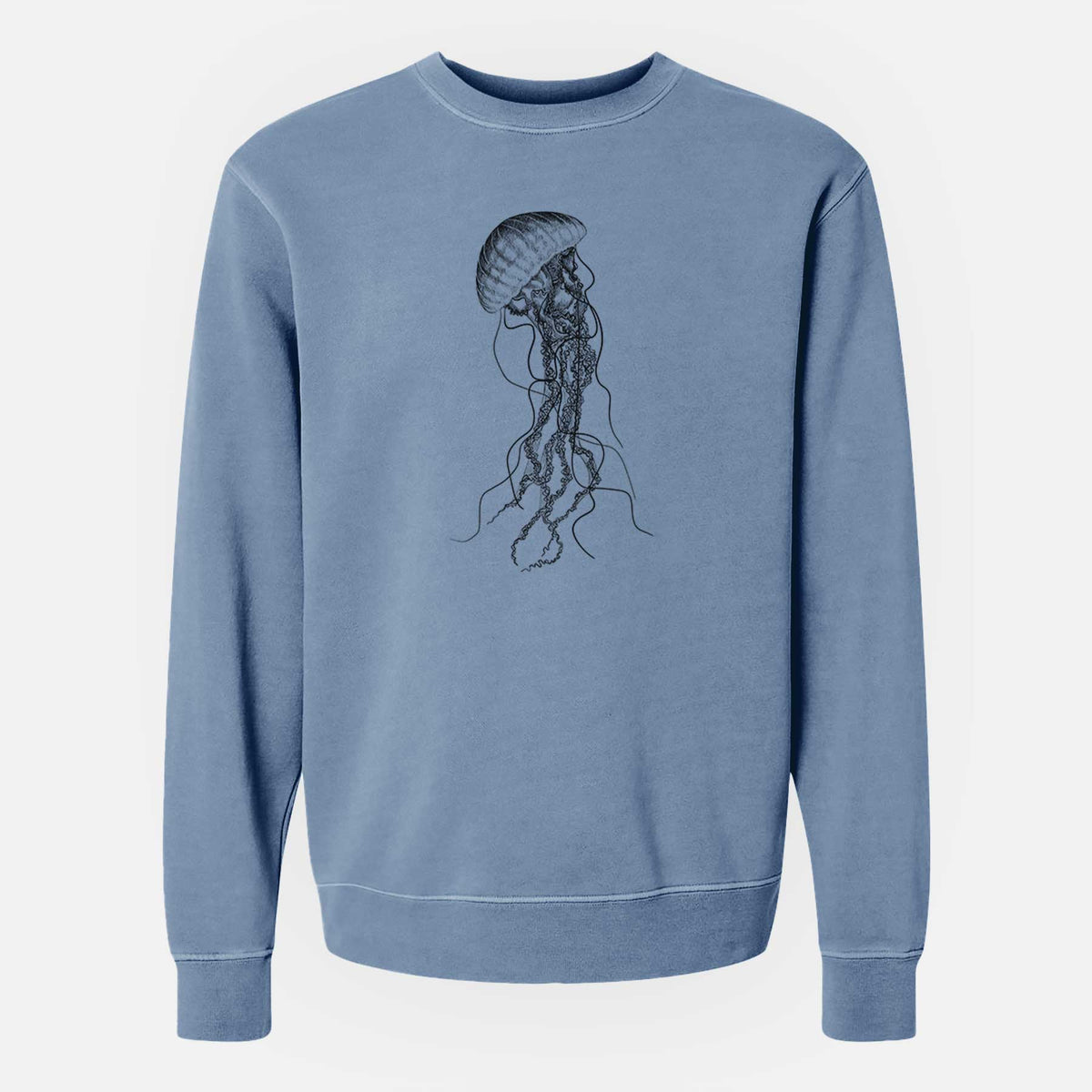 Black Sea Nettle Jellyfish - Chrysaora achlyos - Unisex Pigment Dyed Crew Sweatshirt