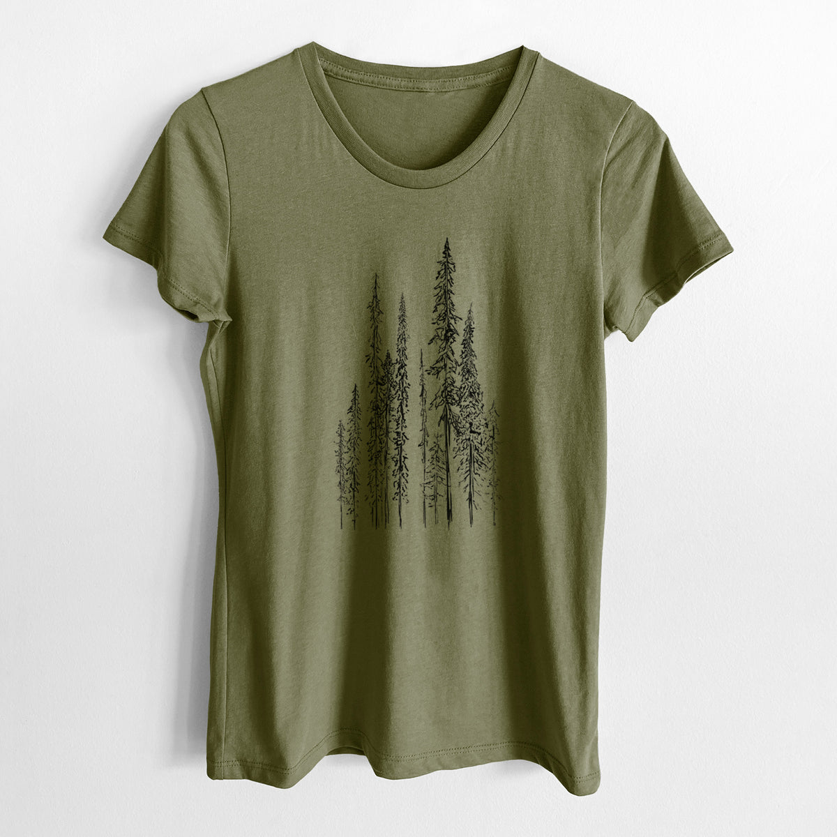 Black Spruce (Picea mariana) - Women&#39;s Crewneck - Made in USA - 100% Organic Cotton