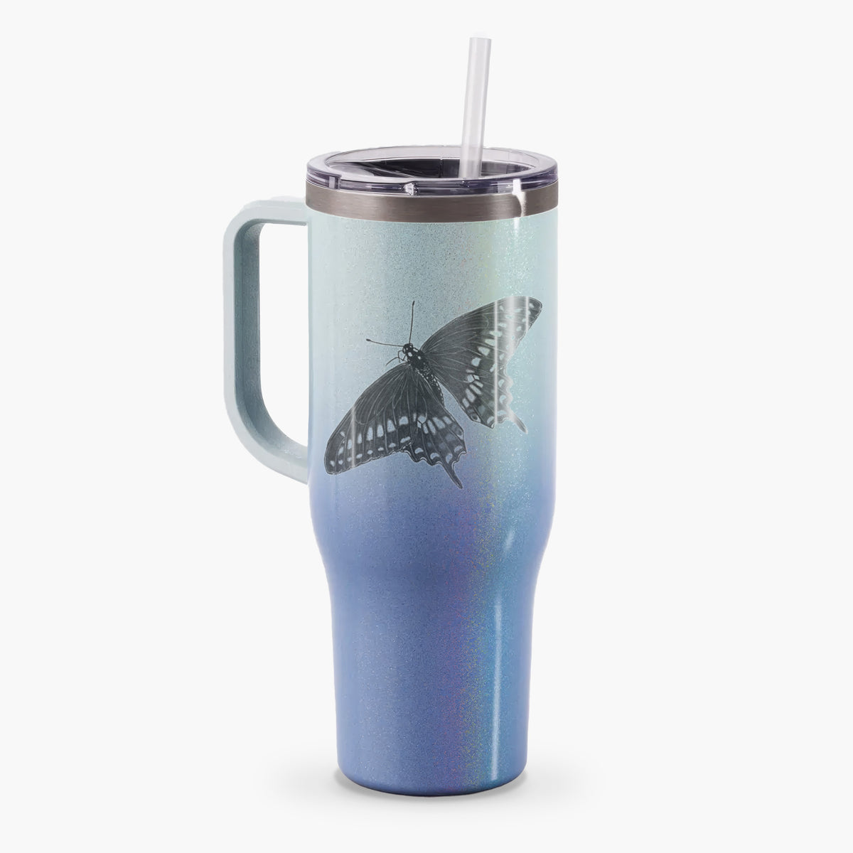 Black Swallowtail Butterfly - Papilio polyxenes - 40oz Tumbler with Handle