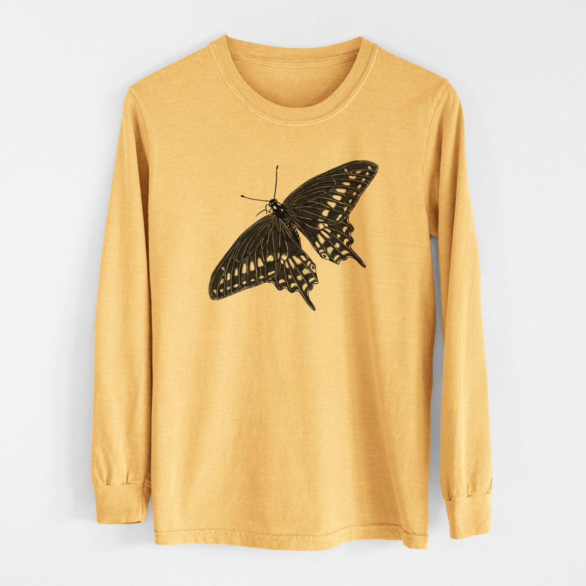 Black Swallowtail Butterfly - Papilio polyxenes - Heavyweight 100% Cotton Long Sleeve
