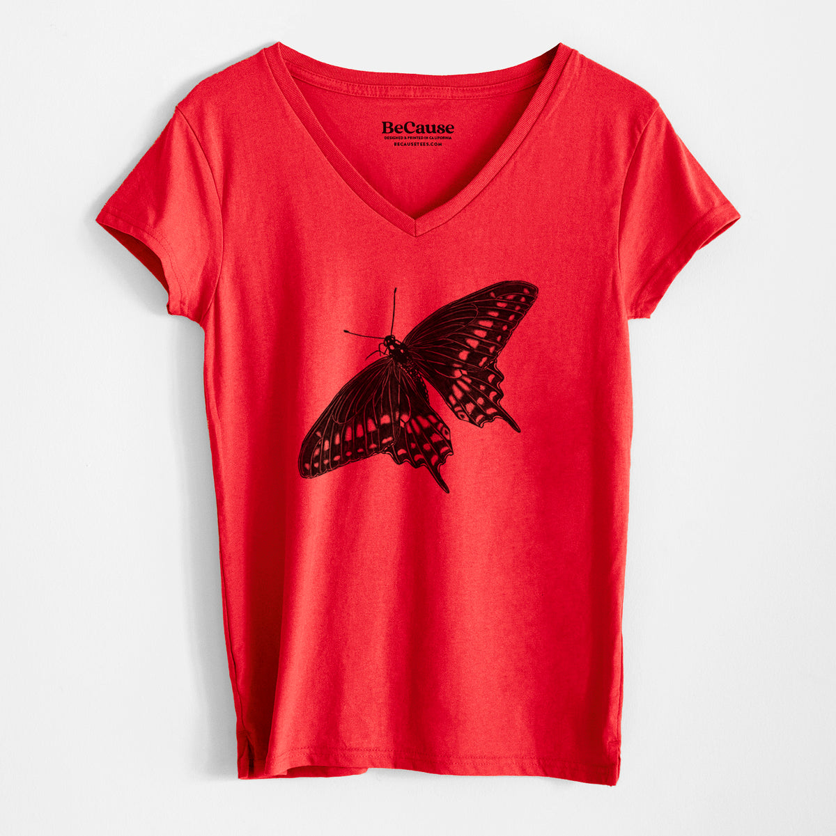 Black Swallowtail Butterfly - Papilio polyxenes - Women&#39;s 100% Recycled V-neck