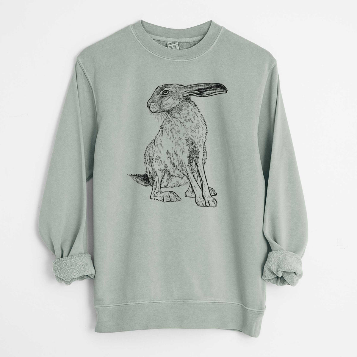 Black-tailed Jackrabbit - Lepus californicus - Unisex Pigment Dyed Crew Sweatshirt