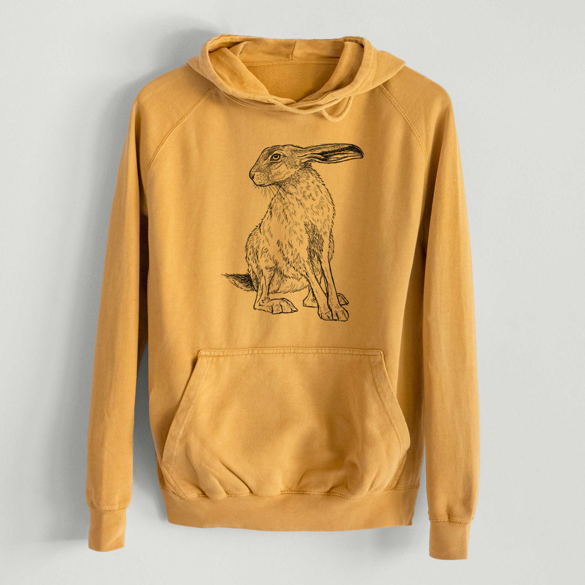 Black-tailed Jackrabbit - Lepus californicus  - Mid-Weight Unisex Vintage 100% Cotton Hoodie