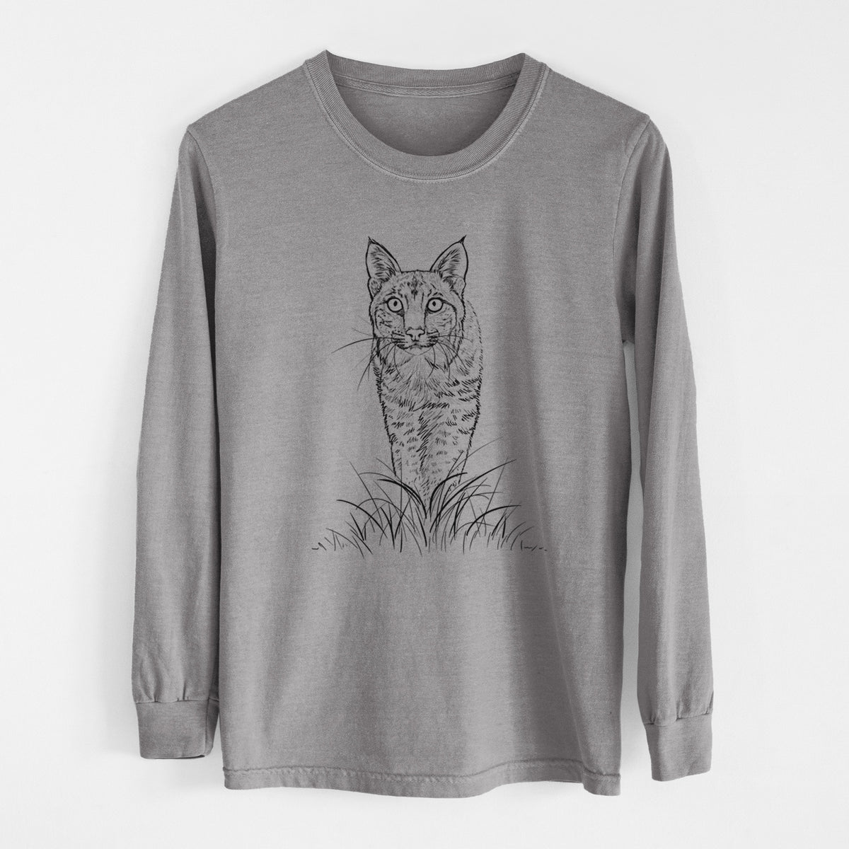 Bobcat - Lynx rufus - Heavyweight 100% Cotton Long Sleeve