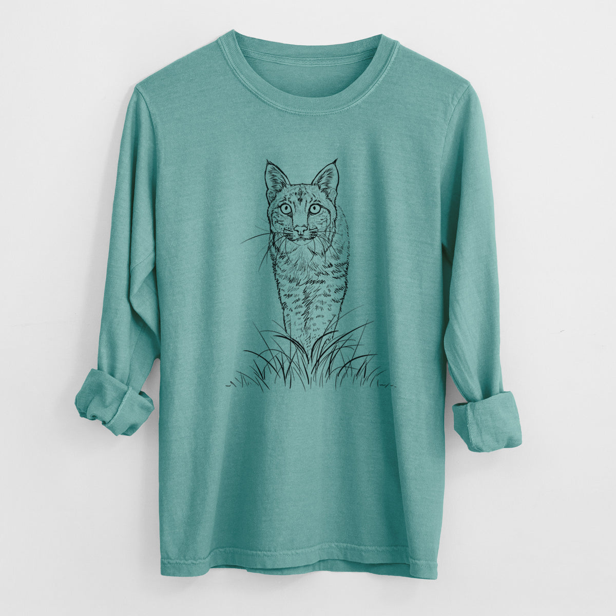 Bobcat - Lynx rufus - Heavyweight 100% Cotton Long Sleeve