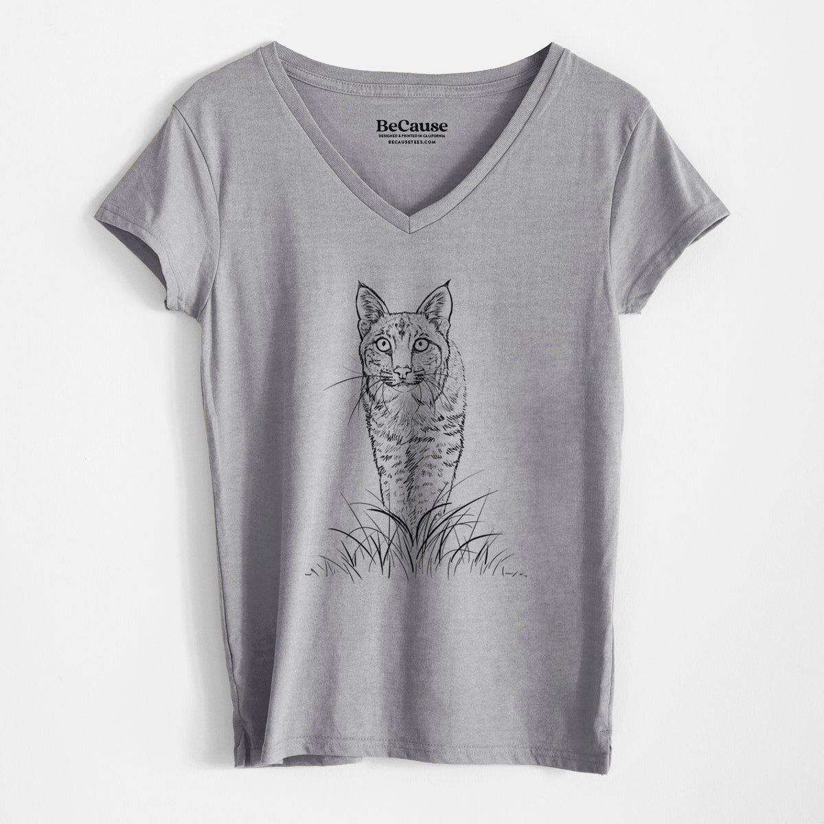 Bobcat - Lynx rufus - Women&#39;s 100% Recycled V-neck