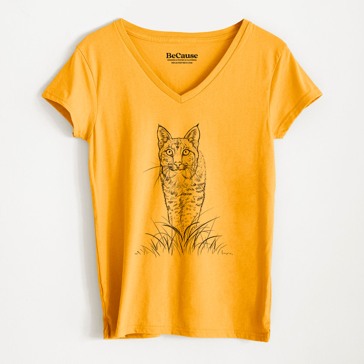Bobcat - Lynx rufus - Women&#39;s 100% Recycled V-neck