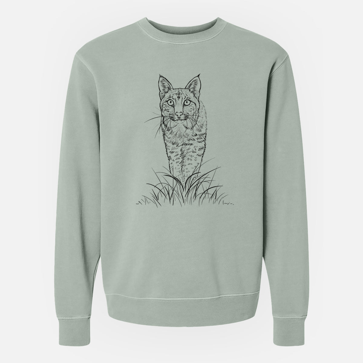 Bobcat - Lynx rufus - Unisex Pigment Dyed Crew Sweatshirt