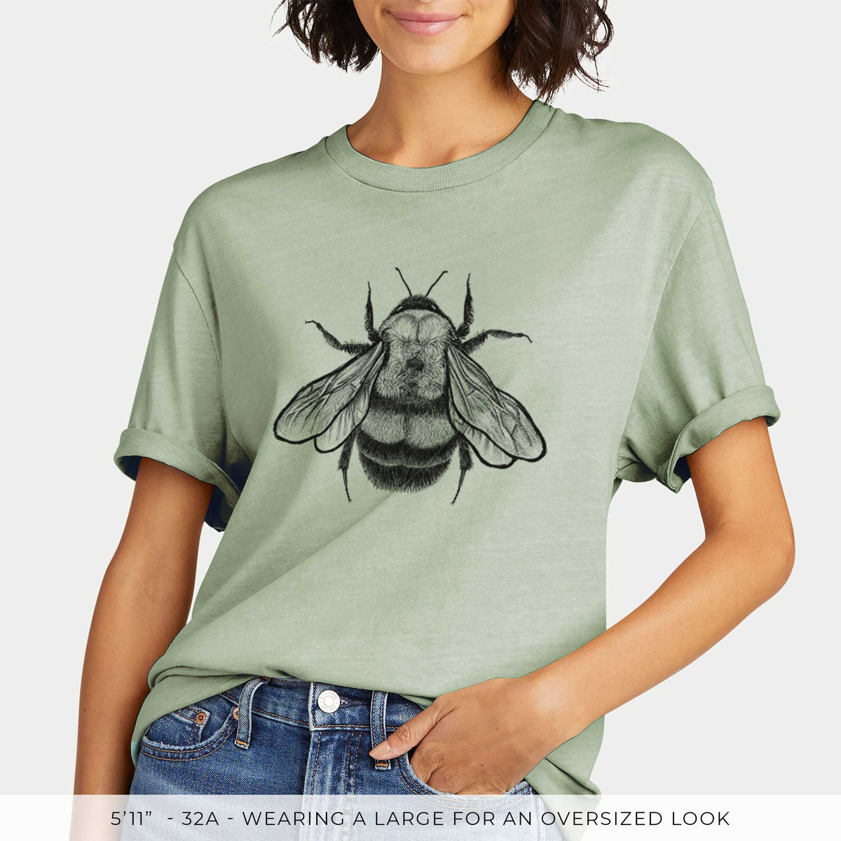 Bombus Affinis - Rusty-Patched Bumble Bee -  Mineral Wash 100% Organic Cotton Short Sleeve