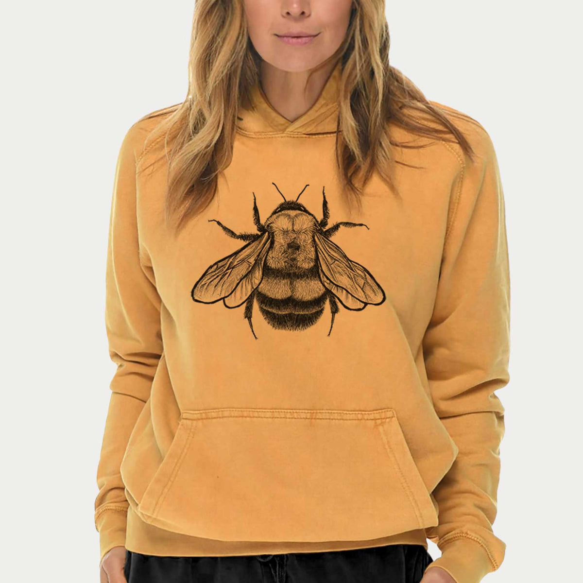Bombus Affinis - Rusty-Patched Bumble Bee  - Mid-Weight Unisex Vintage 100% Cotton Hoodie
