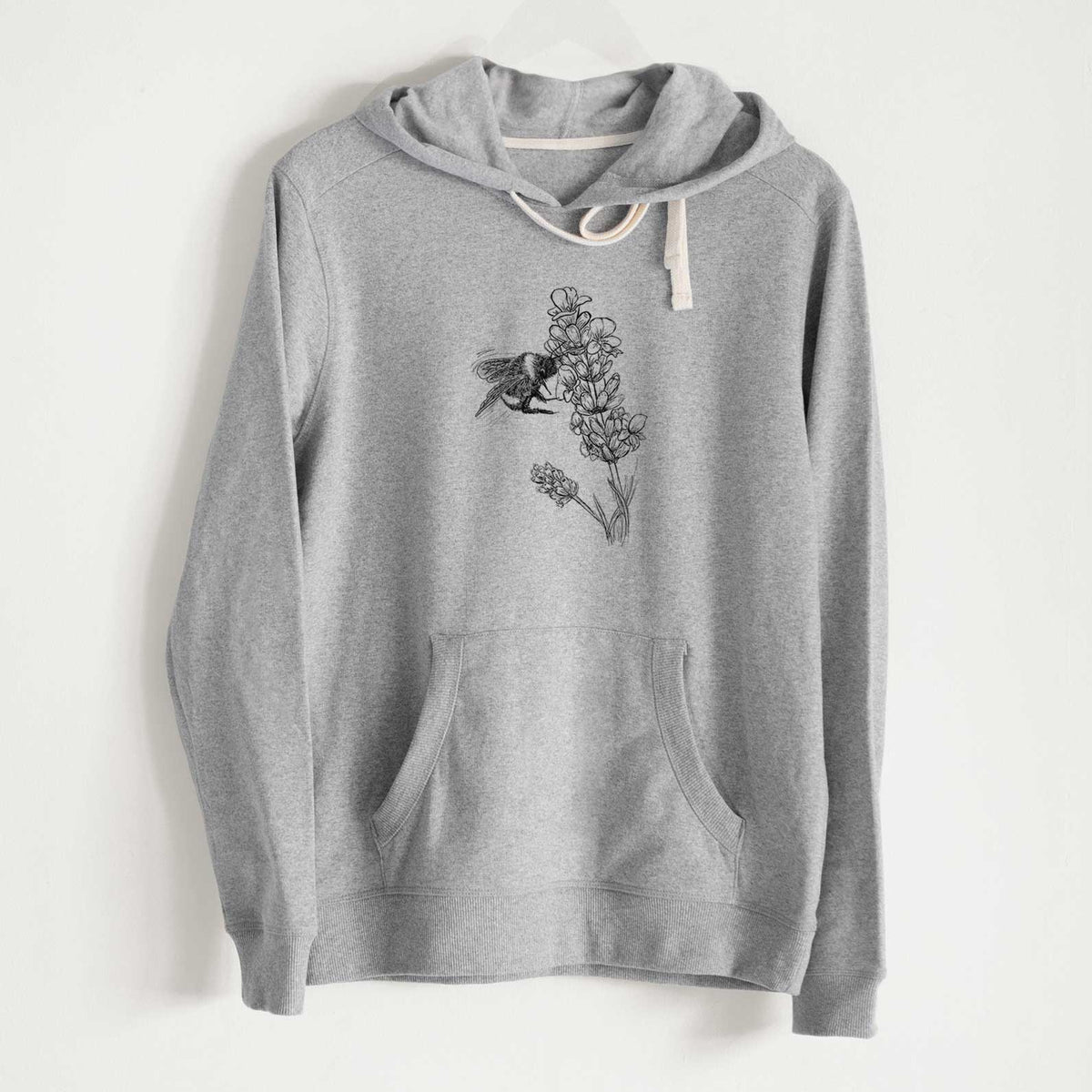 Bumblebee on English Lavender - Bombus Pensylvanicus - Unisex Recycled Hoodie - CLOSEOUT - FINAL SALE
