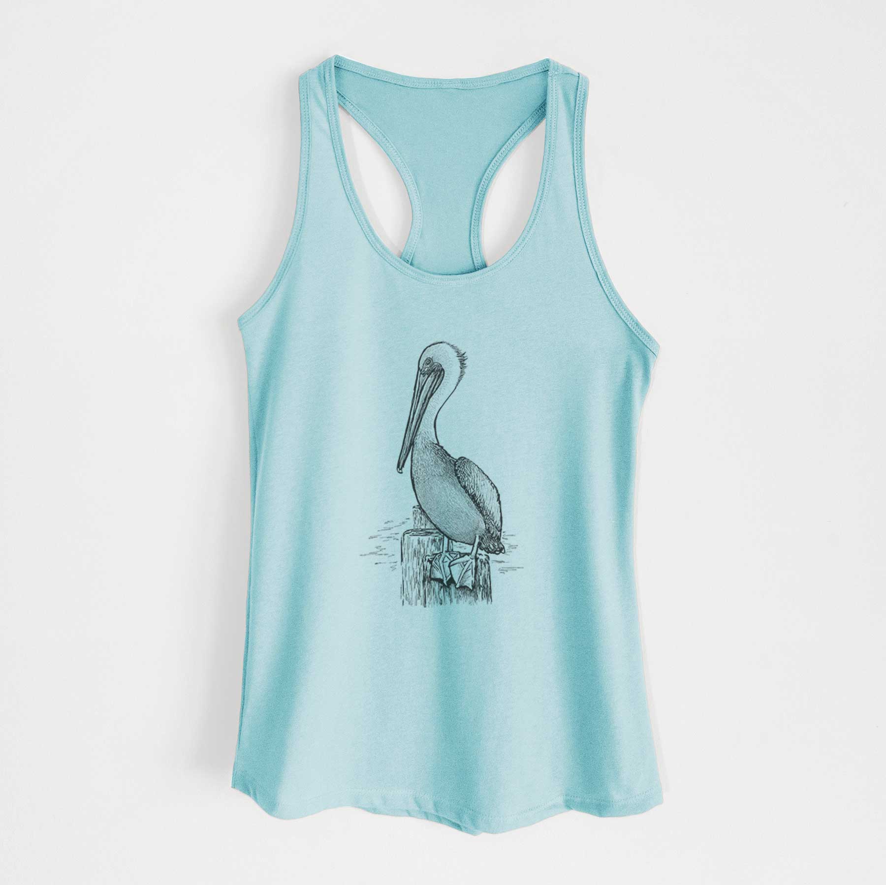Pelecanus occidentalis - Brown Pelican - Women's Racerback Tanktop