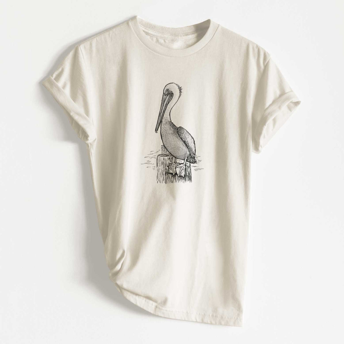 Pelecanus occidentalis - Brown Pelican - Unisex Recycled Eco Tee  - CLOSEOUT - FINAL SALE
