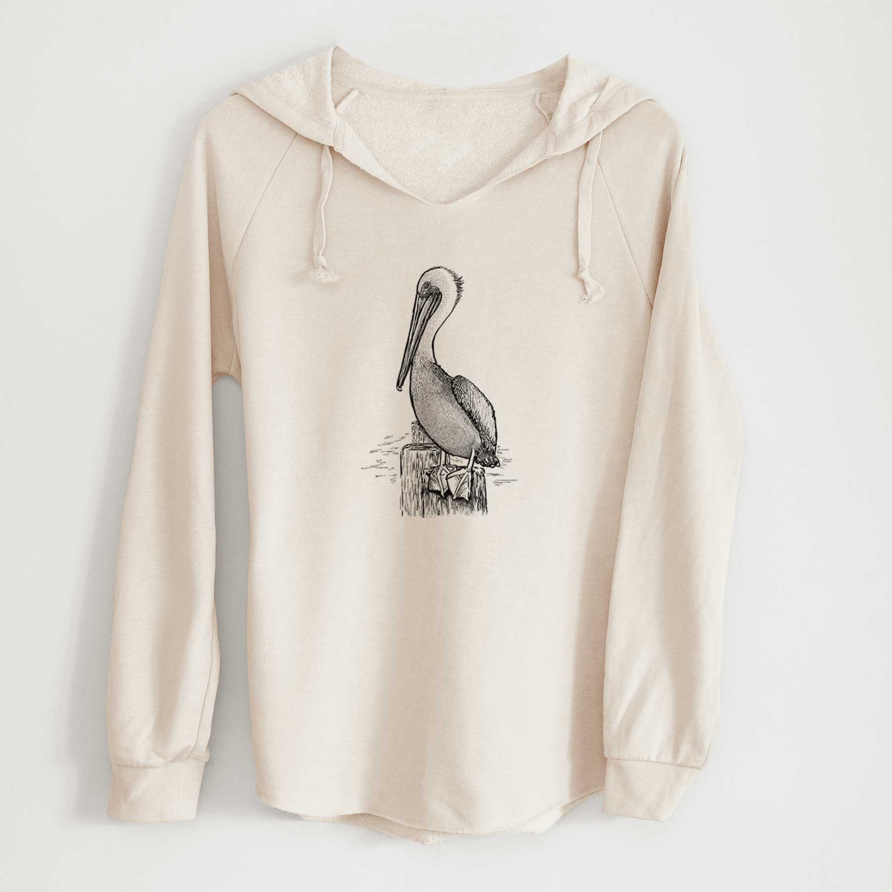 Pelecanus occidentalis - Brown Pelican - Cali Wave Hooded Sweatshirt