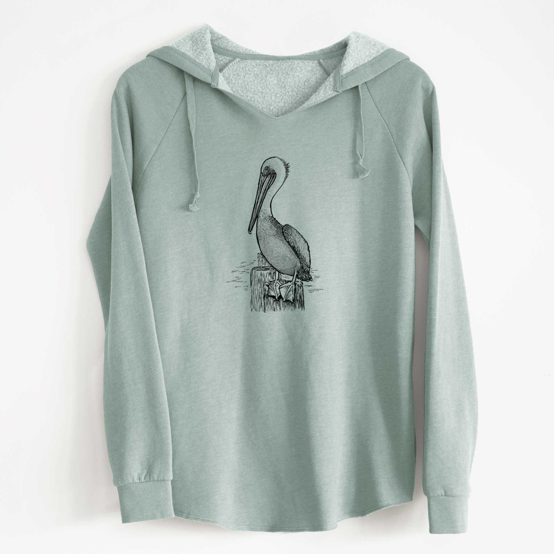 Pelecanus occidentalis - Brown Pelican - Cali Wave Hooded Sweatshirt