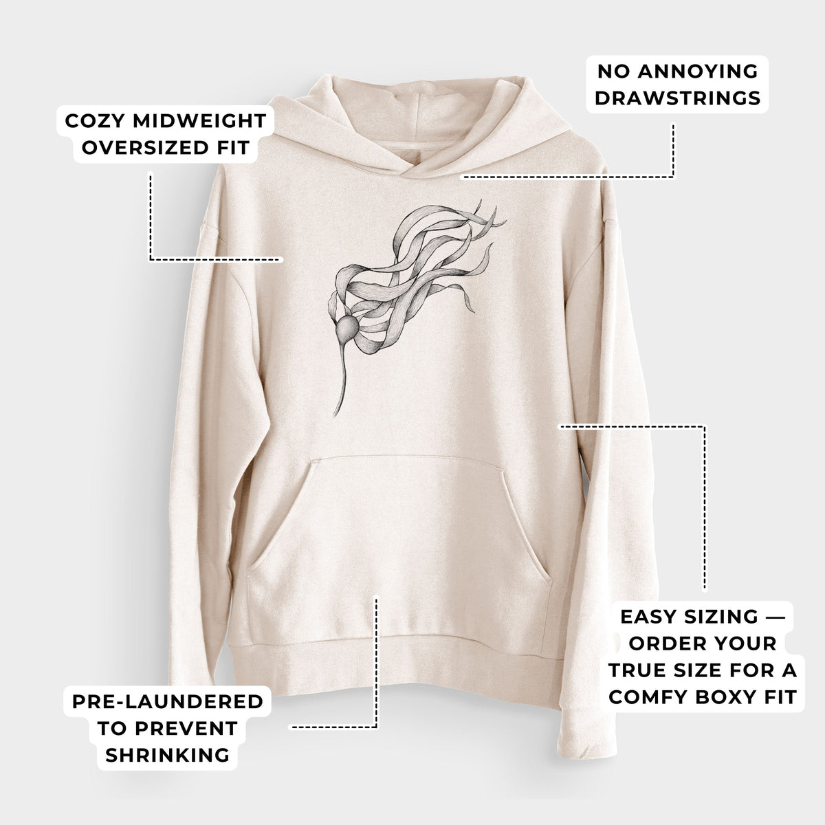 Bull Kelp - Nereocystis Luetkeana  - Bodega Midweight Hoodie