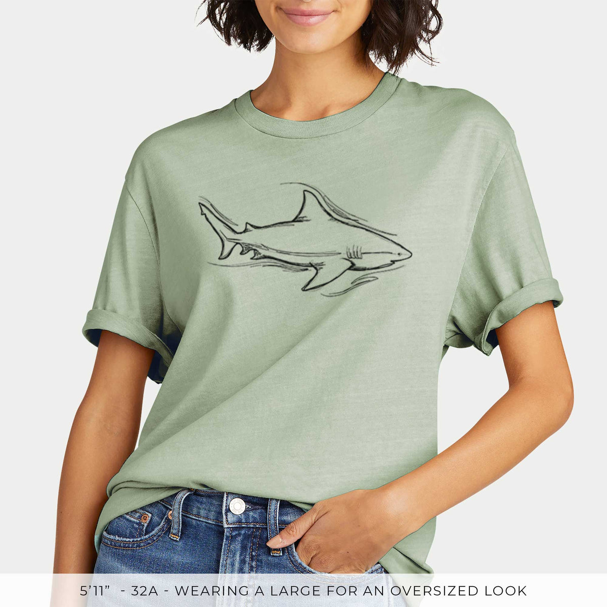 Bull Shark -  Mineral Wash 100% Organic Cotton Short Sleeve