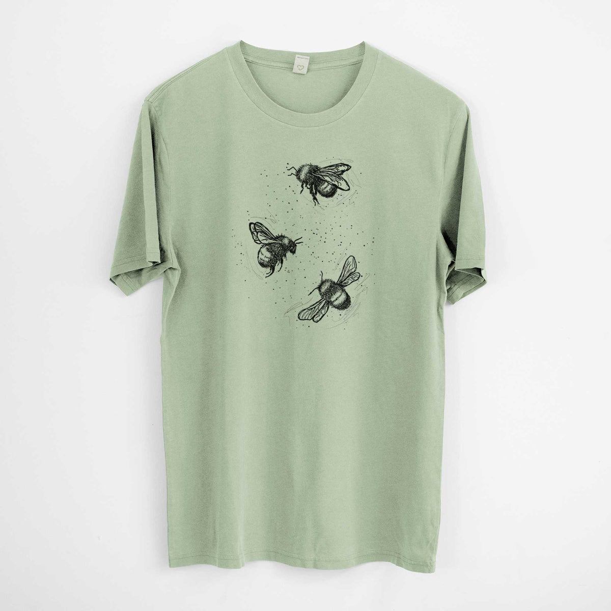 American Bumblebee Trio - Bombus Pensylvanicus -  Mineral Wash 100% Organic Cotton Short Sleeve