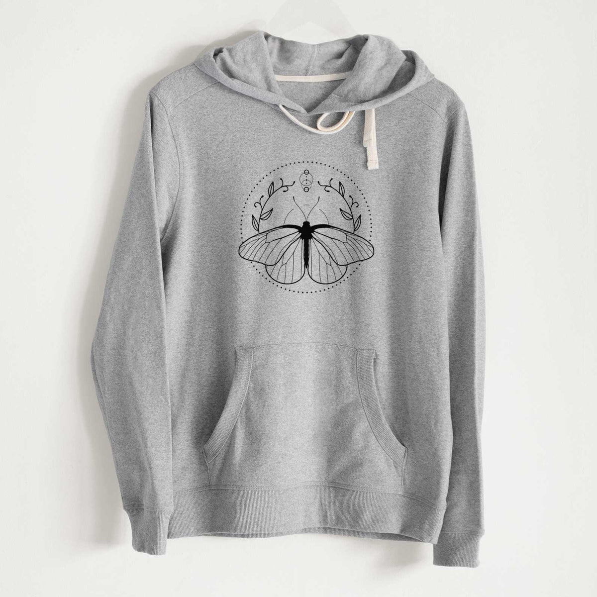 Aporia crataegi - Black Veined White Butterfly - Unisex Recycled Hoodie - CLOSEOUT - FINAL SALE