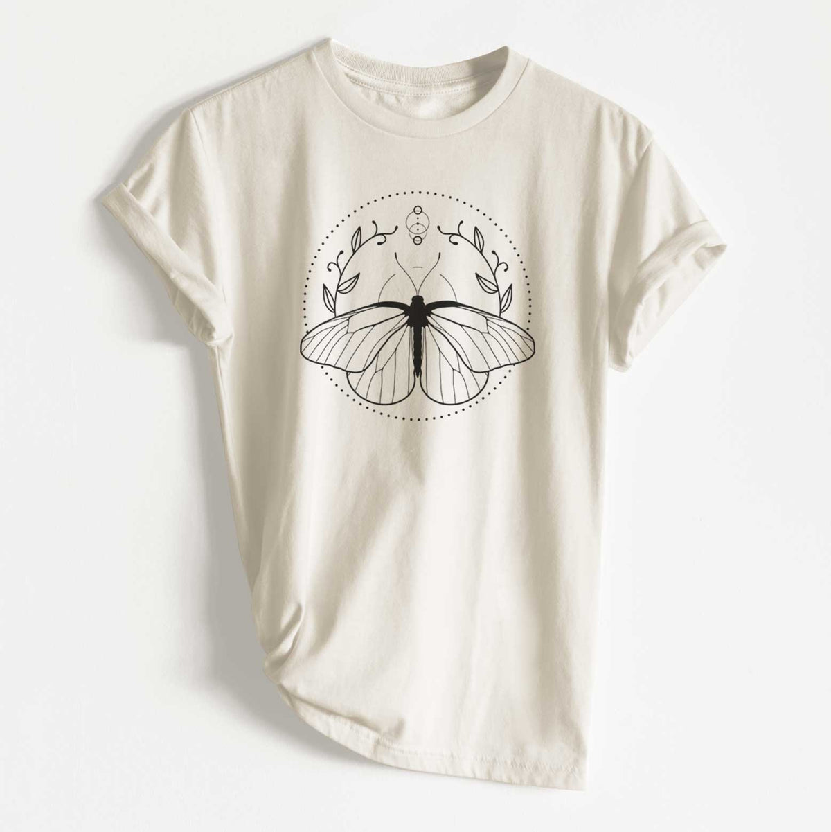 Aporia crataegi - Black Veined White Butterfly - Unisex Recycled Eco Tee  - CLOSEOUT - FINAL SALE