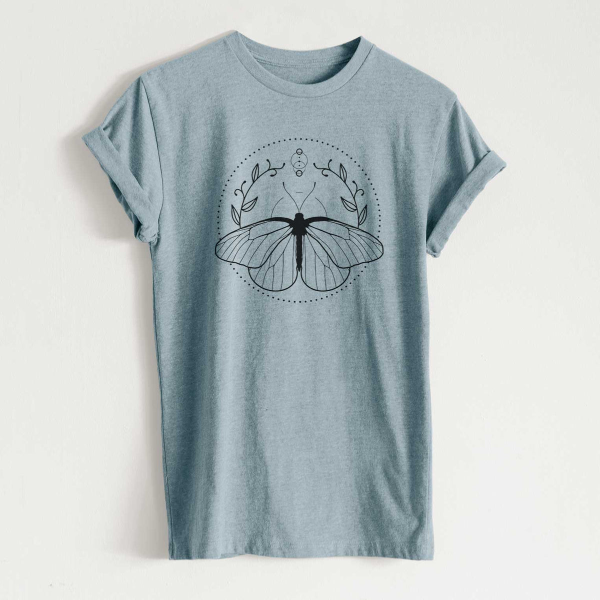 Aporia crataegi - Black Veined White Butterfly - Unisex Recycled Eco Tee  - CLOSEOUT - FINAL SALE