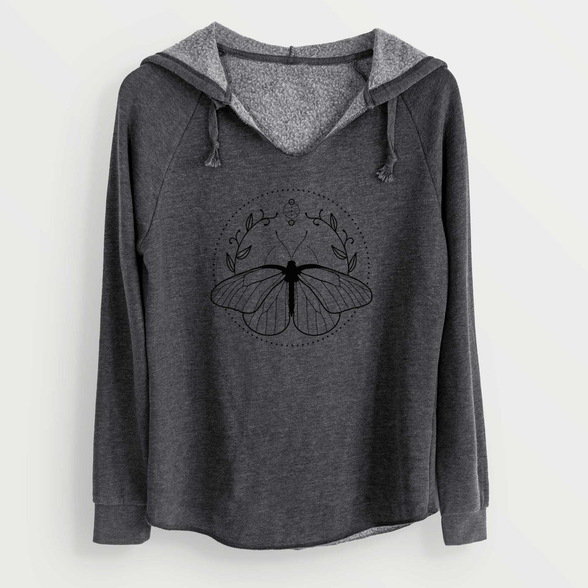 Aporia crataegi - Black Veined White Butterfly - Cali Wave Hooded Sweatshirt