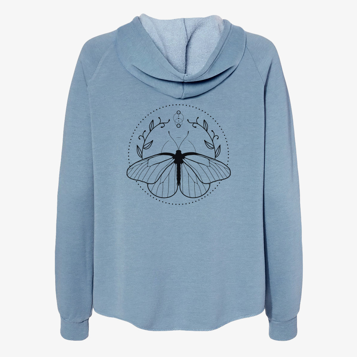 Aporia crataegi - Black Veined White Butterfly - Women&#39;s Cali Wave Zip-Up Sweatshirt