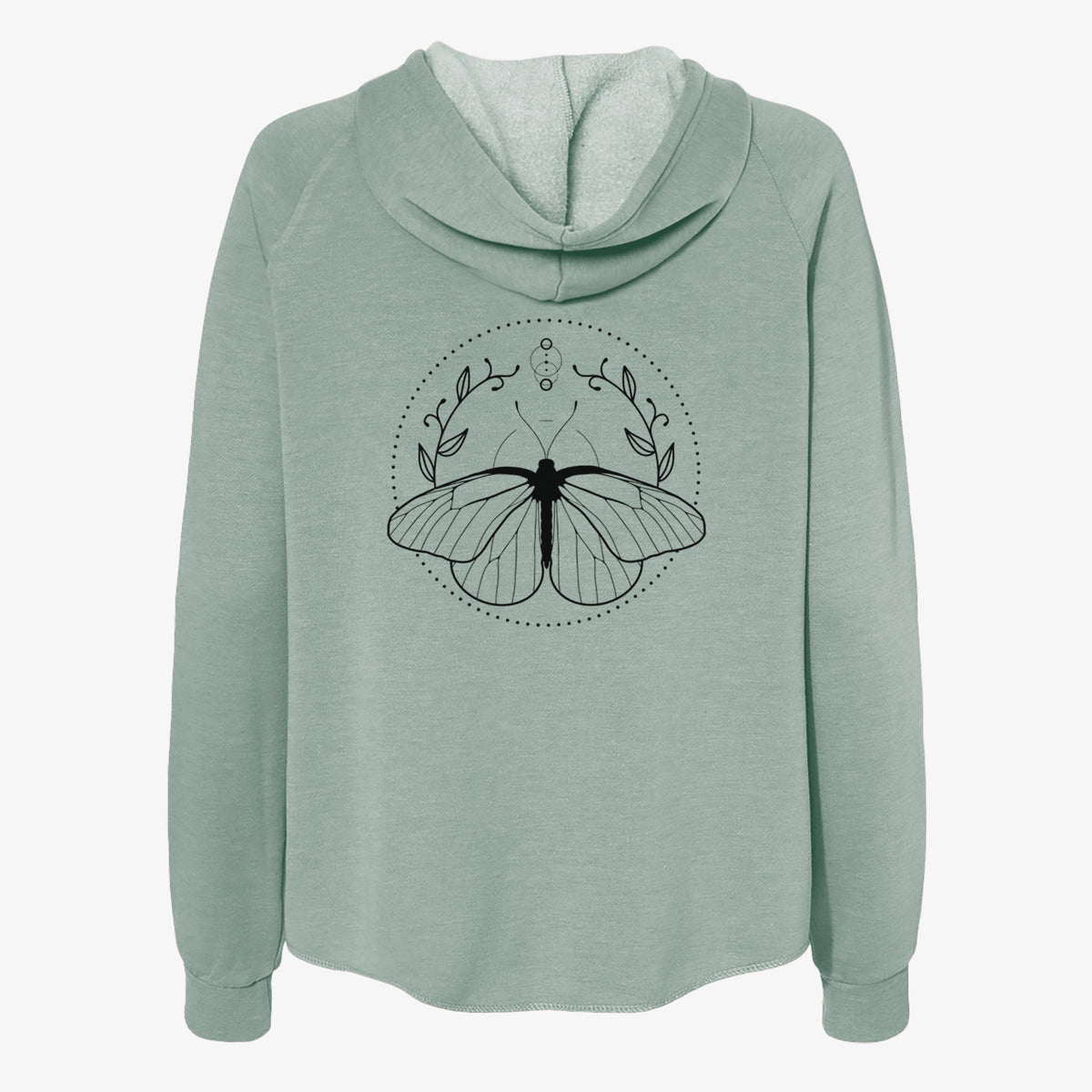 Aporia crataegi - Black Veined White Butterfly - Women&#39;s Cali Wave Zip-Up Sweatshirt