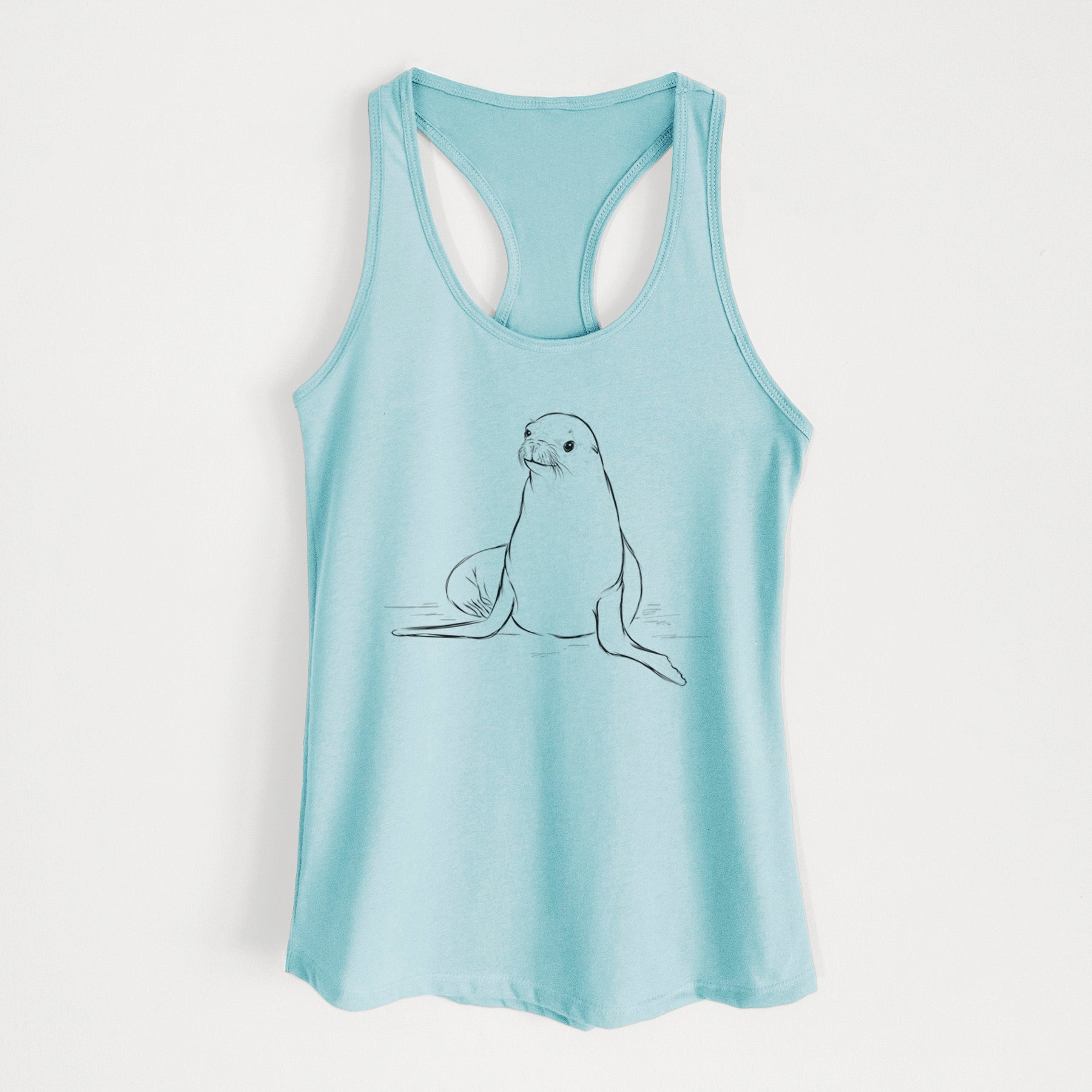 California Sea Lion - Zalophus californianus - Women's Racerback Tanktop