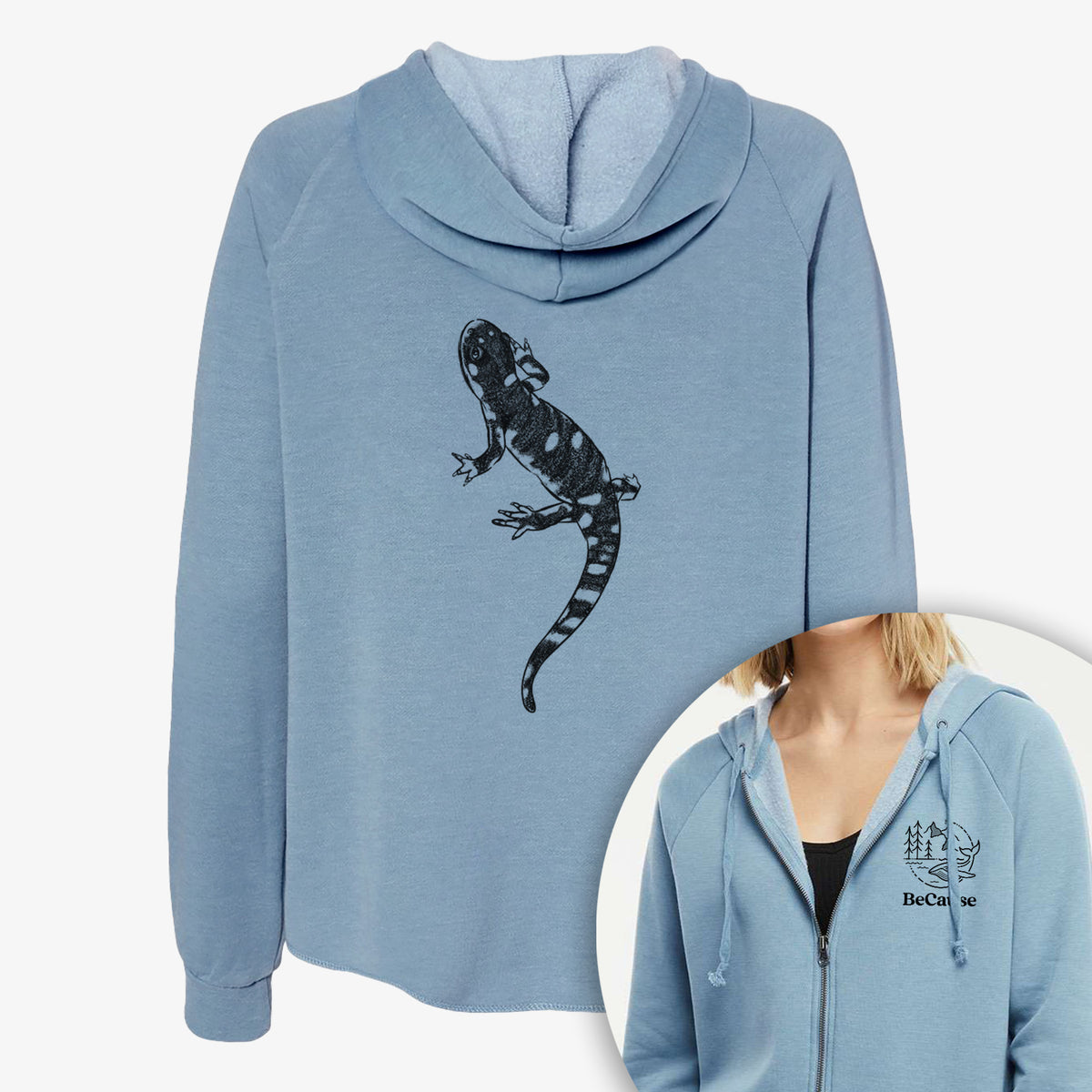 California Tiger Salamander - Ambystoma californiense - Women&#39;s Cali Wave Zip-Up Sweatshirt