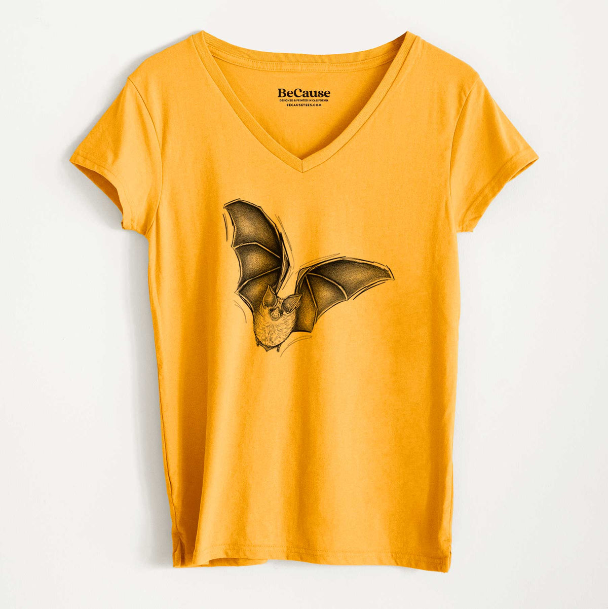 Macrotus californicus - California Leaf-nosed Bat - Women&#39;s 100% Recycled V-neck