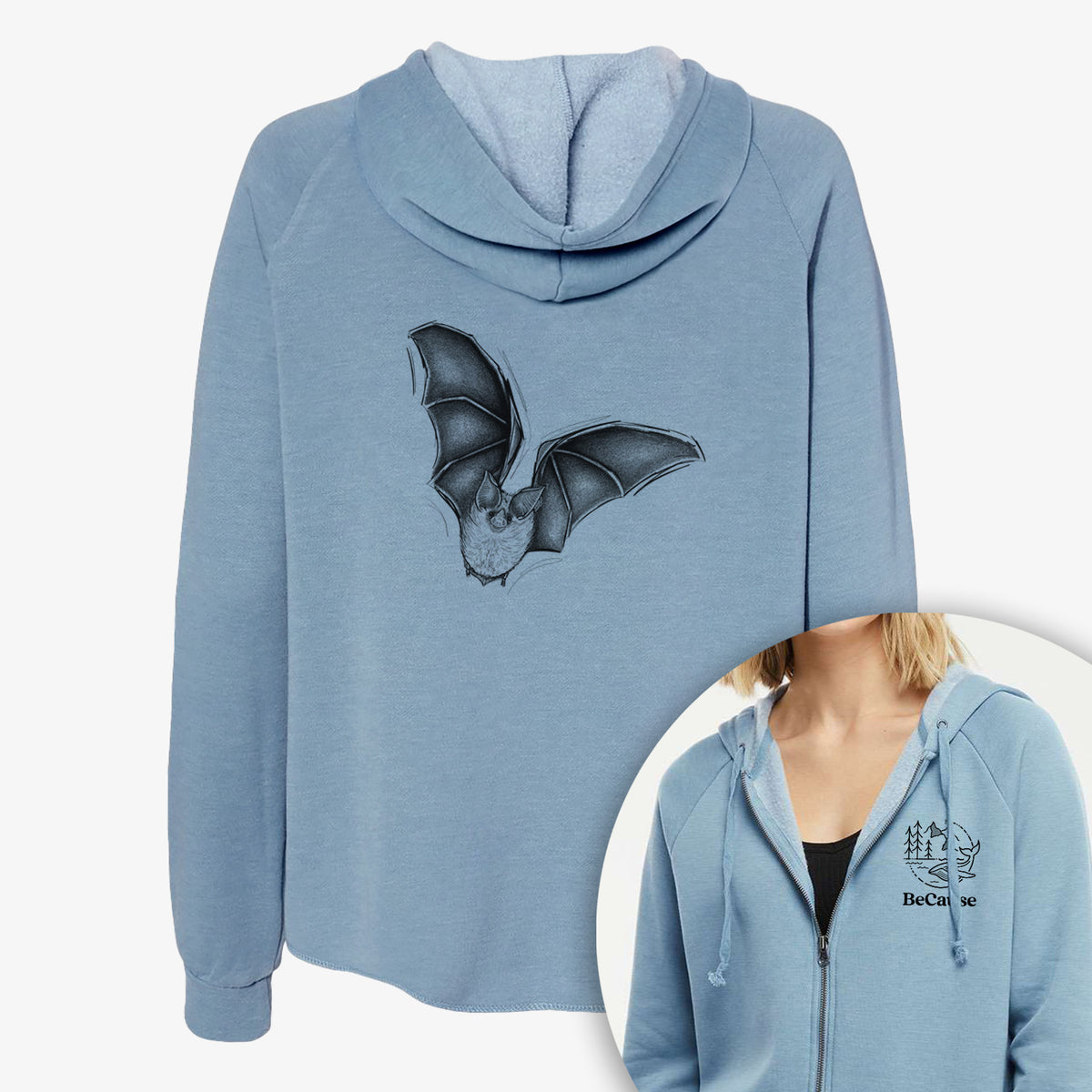 Macrotus californicus - California Leaf-nosed Bat - Women&#39;s Cali Wave Zip-Up Sweatshirt