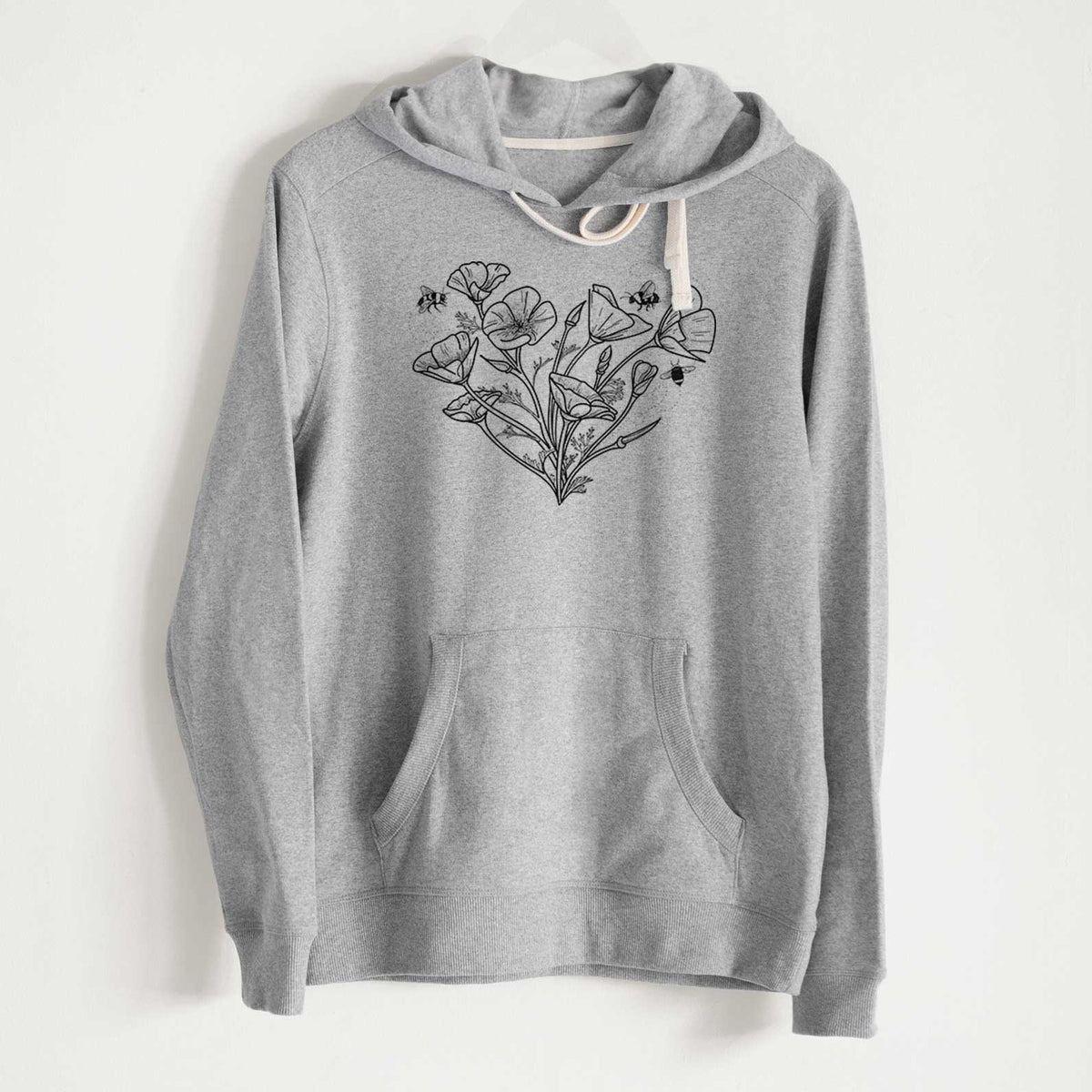 California Poppy Heart - Unisex Recycled Hoodie - CLOSEOUT - FINAL SALE