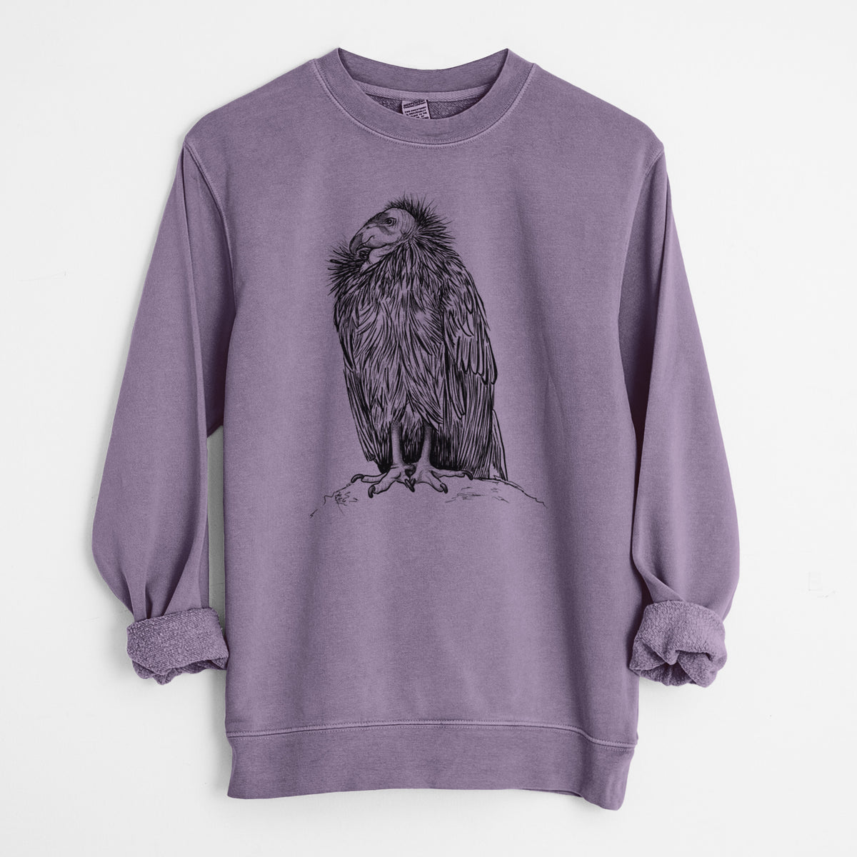 California Condor - Gymnogyps californianus - Unisex Pigment Dyed Crew Sweatshirt