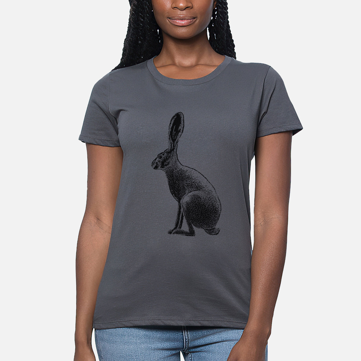 Wild California Hare - Black-tailed Jackrabbit - Women&#39;s Crewneck - Made in USA - 100% Organic Cotton