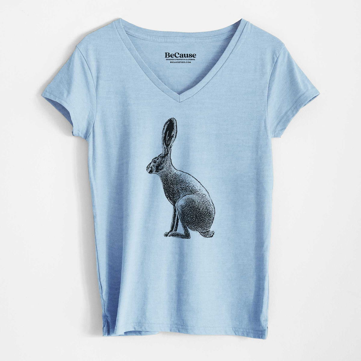Wild California Hare - Black-tailed Jackrabbit - Women&#39;s 100% Recycled V-neck