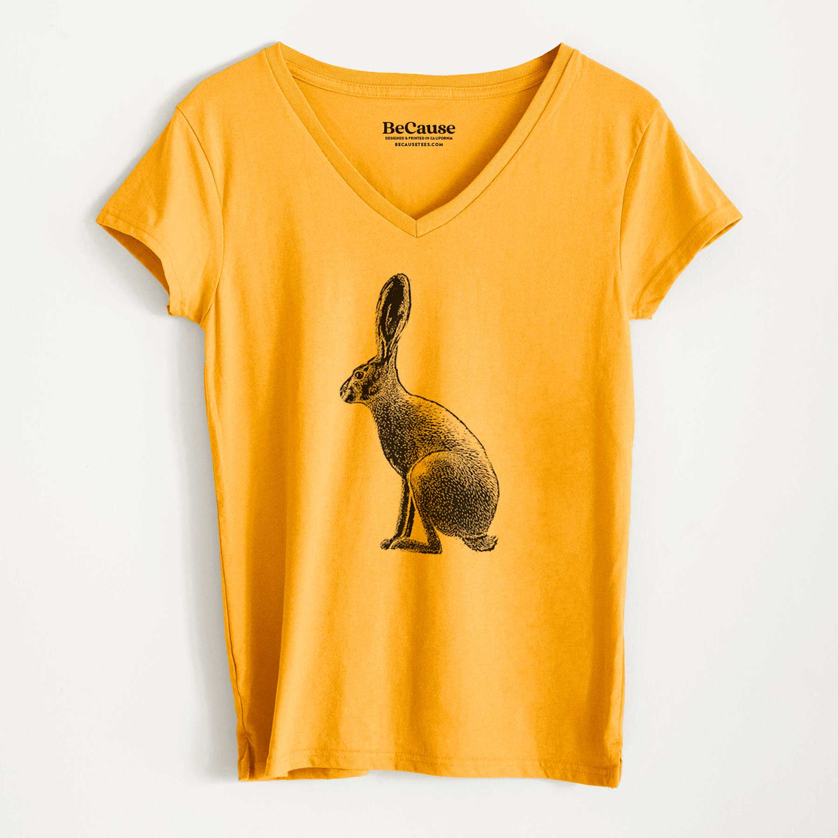Wild California Hare - Black-tailed Jackrabbit - Women&#39;s 100% Recycled V-neck