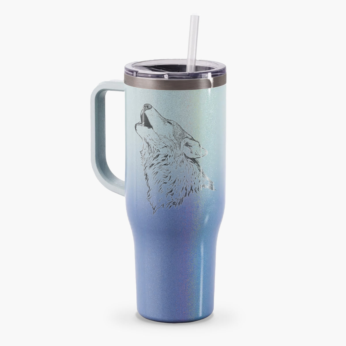 Canis lupus - Grey Wolf Howling - 40oz Tumbler with Handle