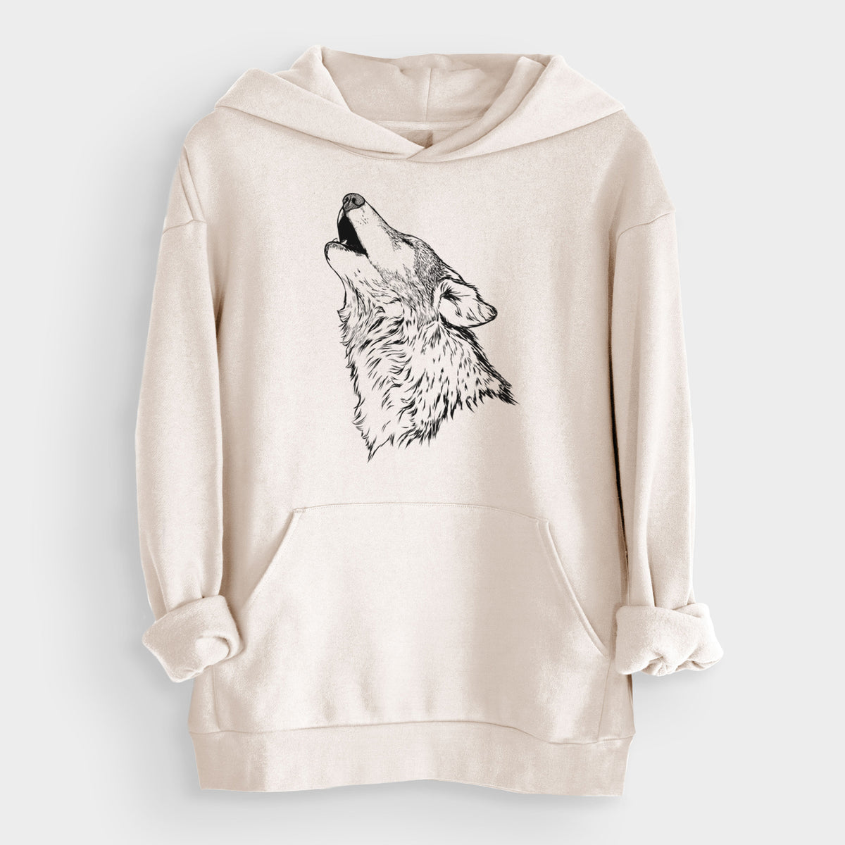 Canis lupus - Grey Wolf Howling  - Bodega Midweight Hoodie