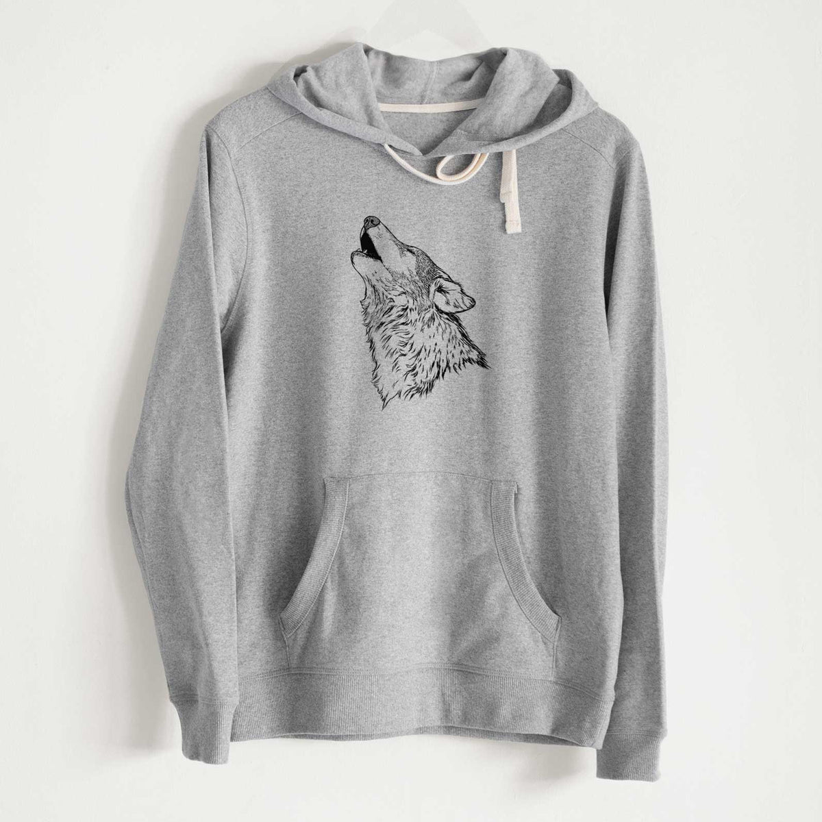 Canis lupus - Grey Wolf Howling - Unisex Recycled Hoodie - CLOSEOUT - FINAL SALE