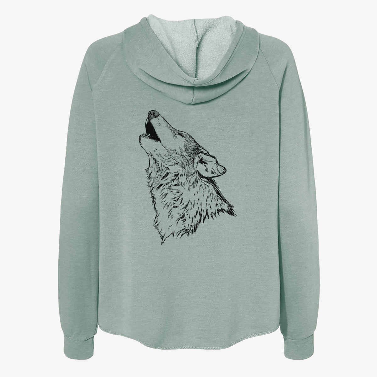 Canis lupus - Grey Wolf Howling - Women&#39;s Cali Wave Zip-Up Sweatshirt