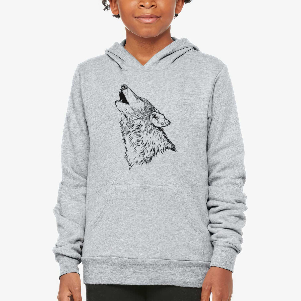 Canis lupus - Grey Wolf Howling - Youth Hoodie Sweatshirt